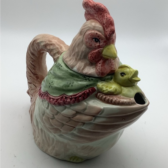 Hen and Chick Ceramic Teapot - Picture 2 of 12